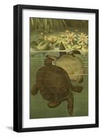 Pond Turtles-Louis Prang-Framed Art Print