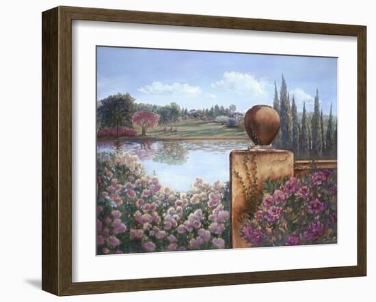 Pond with Wall-Judy Mastrangelo-Framed Giclee Print