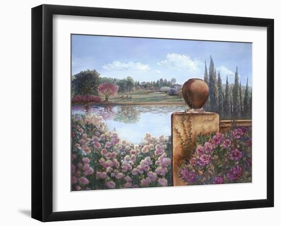 Pond with Wall-Judy Mastrangelo-Framed Giclee Print