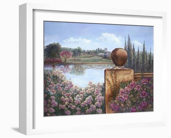 Pond with Wall-Judy Mastrangelo-Framed Giclee Print