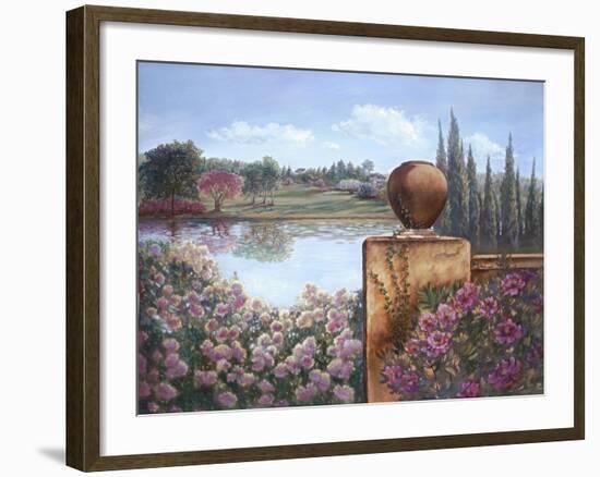 Pond with Wall-Judy Mastrangelo-Framed Giclee Print