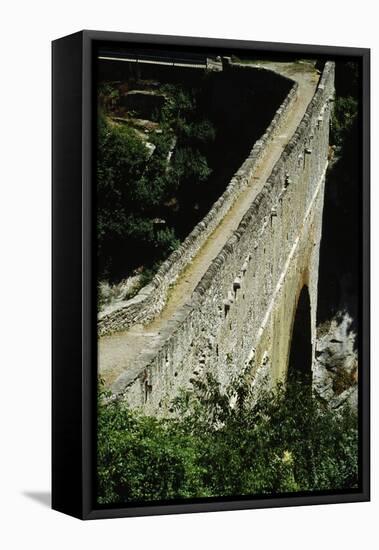 Pondel Bridge, Roman Aqueduct, Aymavilles, Valle D' Aosta, Italy BC-null-Framed Stretched Canvas