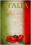 Traditional Italian Flag With Tomatoes And Basil-pongiluppi-Framed Art Print