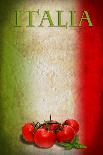 Traditional Italian Flag With Tomatoes And Basil-pongiluppi-Laminated Art Print