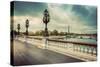 Pont Alexandre III Bridge in Paris, France. Seine River and Eiffel Tower. Vintage-Michal Bednarek-Stretched Canvas