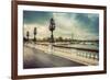 Pont Alexandre III Bridge in Paris, France. Seine River and Eiffel Tower. Vintage-Michal Bednarek-Framed Photographic Print