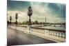 Pont Alexandre III Bridge in Paris, France. Seine River and Eiffel Tower. Vintage-Michal Bednarek-Mounted Photographic Print