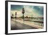 Pont Alexandre III Bridge in Paris, France. Seine River and Eiffel Tower. Vintage-Michal Bednarek-Framed Photographic Print