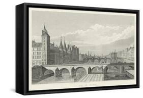 Pont Au Change-A. Pugin-Framed Stretched Canvas