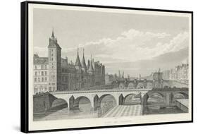 Pont Au Change-A. Pugin-Framed Stretched Canvas