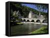 Pont Coud, Dronne River and Abbey, Brantome, Dordogne, France, Europe-Peter Richardson-Framed Stretched Canvas