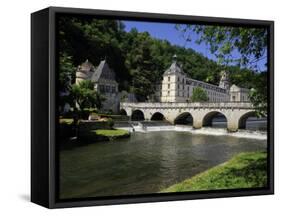 Pont Coud, Dronne River and Abbey, Brantome, Dordogne, France, Europe-Peter Richardson-Framed Stretched Canvas