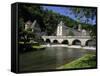 Pont Coud, Dronne River and Abbey, Brantome, Dordogne, France, Europe-Peter Richardson-Framed Stretched Canvas