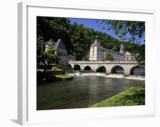 Pont Coud, Dronne River and Abbey, Brantome, Dordogne, France, Europe-Peter Richardson-Framed Photographic Print