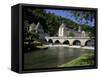 Pont Coud, Dronne River and Abbey, Brantome, Dordogne, France, Europe-Peter Richardson-Framed Stretched Canvas