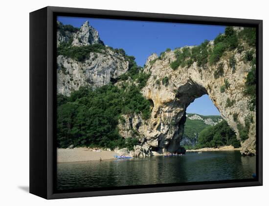 Pont D'Arc, Rock Arch over the Ardeche River, in the Ardeche Gorges, Rhone Alpes, France-Tomlinson Ruth-Framed Stretched Canvas