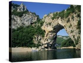 Pont D'Arc, Rock Arch over the Ardeche River, in the Ardeche Gorges, Rhone Alpes, France-Tomlinson Ruth-Stretched Canvas