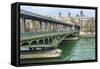 Pont de Bir Hakeim And Seine-Cora Niele-Framed Stretched Canvas