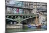 Pont de Bir Hakeim With Boat-Cora Niele-Mounted Giclee Print