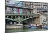 Pont de Bir Hakeim With Boat-Cora Niele-Mounted Giclee Print