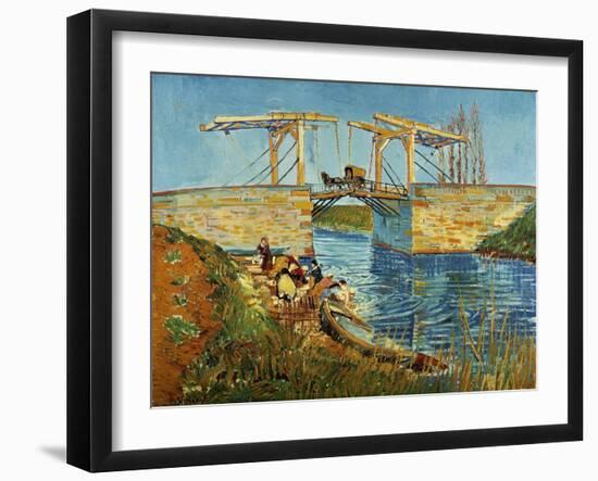 Pont de l'Anglois at Arles with Washer- Women, March 1888-Vincent van Gogh-Framed Giclee Print