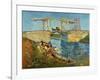 Pont de l'Anglois at Arles with Washer- Women, March 1888-Vincent van Gogh-Framed Giclee Print