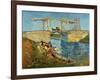 Pont de l'Anglois at Arles with Washer- Women, March 1888-Vincent van Gogh-Framed Giclee Print