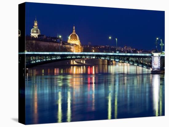 Pont De L'Universite, River Rhone, Lyon, Rhone Valley, France, Europe-Nico Tondini-Stretched Canvas