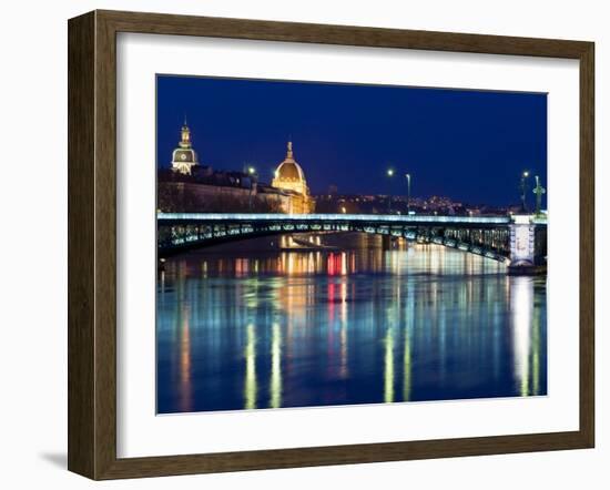 Pont De L'Universite, River Rhone, Lyon, Rhone Valley, France, Europe-Nico Tondini-Framed Photographic Print