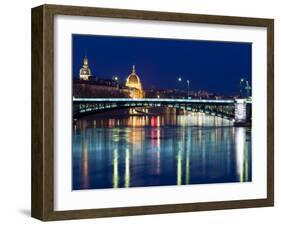 Pont De L'Universite, River Rhone, Lyon, Rhone Valley, France, Europe-Nico Tondini-Framed Photographic Print