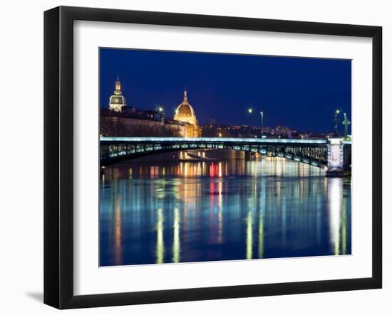 Pont De L'Universite, River Rhone, Lyon, Rhone Valley, France, Europe-Nico Tondini-Framed Photographic Print