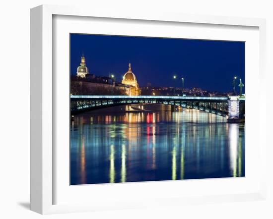 Pont De L'Universite, River Rhone, Lyon, Rhone Valley, France, Europe-Nico Tondini-Framed Photographic Print