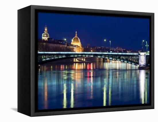 Pont De L'Universite, River Rhone, Lyon, Rhone Valley, France, Europe-Nico Tondini-Framed Stretched Canvas