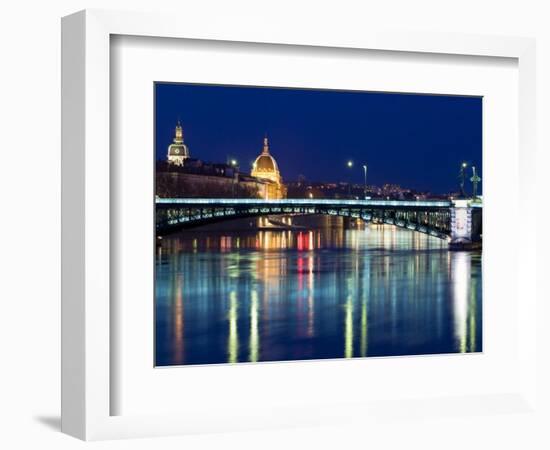 Pont De L'Universite, River Rhone, Lyon, Rhone Valley, France, Europe-Nico Tondini-Framed Photographic Print