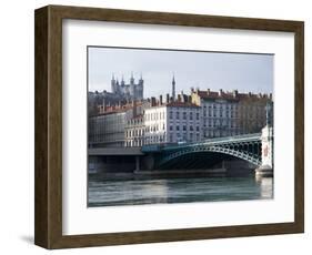 Pont De L'Universite, River Rhone, Lyon, Rhone Valley, France, Europe-Nico Tondini-Framed Photographic Print