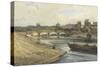 Pont De La Concorde and the Palais Des Tuileries from the Cours La Reine-Francois Louis Thomas Francia-Stretched Canvas