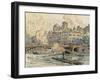 Pont de la Feuillee in Lyon-Paul Signac-Framed Premium Giclee Print