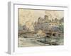 Pont de la Feuillee in Lyon-Paul Signac-Framed Premium Giclee Print