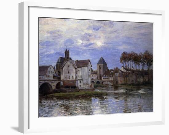 Pont De Moret at Sunset; Le Pont De Moret Au Soleil Couchant, 1892-Alfred Sisley-Framed Giclee Print