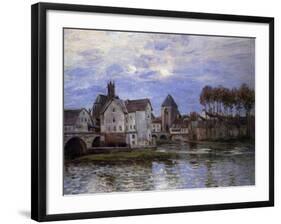 Pont De Moret at Sunset; Le Pont De Moret Au Soleil Couchant, 1892-Alfred Sisley-Framed Giclee Print