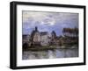 Pont De Moret at Sunset; Le Pont De Moret Au Soleil Couchant, 1892-Alfred Sisley-Framed Giclee Print