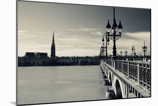 Pont De Pierre Bridge across Garonne River, Bordeaux, Gironde, Aquitaine, France-null-Mounted Photographic Print