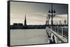 Pont De Pierre Bridge across Garonne River, Bordeaux, Gironde, Aquitaine, France-null-Framed Stretched Canvas