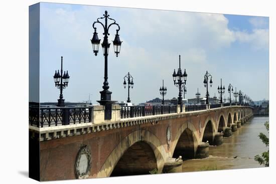 Pont de Pierre on the Garonne River, Bordeaux, UNESCO Site, Gironde, Aquitaine, France-Peter Richardson-Stretched Canvas