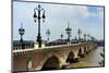 Pont de Pierre on the Garonne River, Bordeaux, UNESCO Site, Gironde, Aquitaine, France-Peter Richardson-Mounted Photographic Print