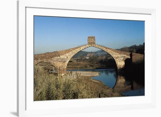 Pont Del Diable (Evil's Bridge) over the Llobregat River, with Gothic Central Arch on a Roman Basis-null-Framed Premium Giclee Print