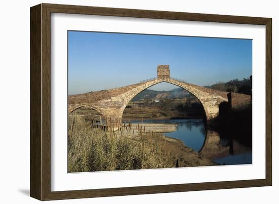 Pont Del Diable (Evil's Bridge) over the Llobregat River, with Gothic Central Arch on a Roman Basis-null-Framed Art Print