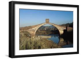 Pont Del Diable (Evil's Bridge) over the Llobregat River, with Gothic Central Arch on a Roman Basis-null-Framed Art Print