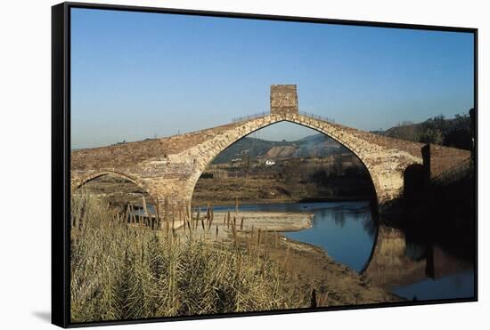 Pont Del Diable (Evil's Bridge) over the Llobregat River, with Gothic Central Arch on a Roman Basis-null-Framed Stretched Canvas