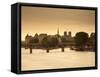 Pont Des Arts and River Seine, Paris, France-Jon Arnold-Framed Stretched Canvas